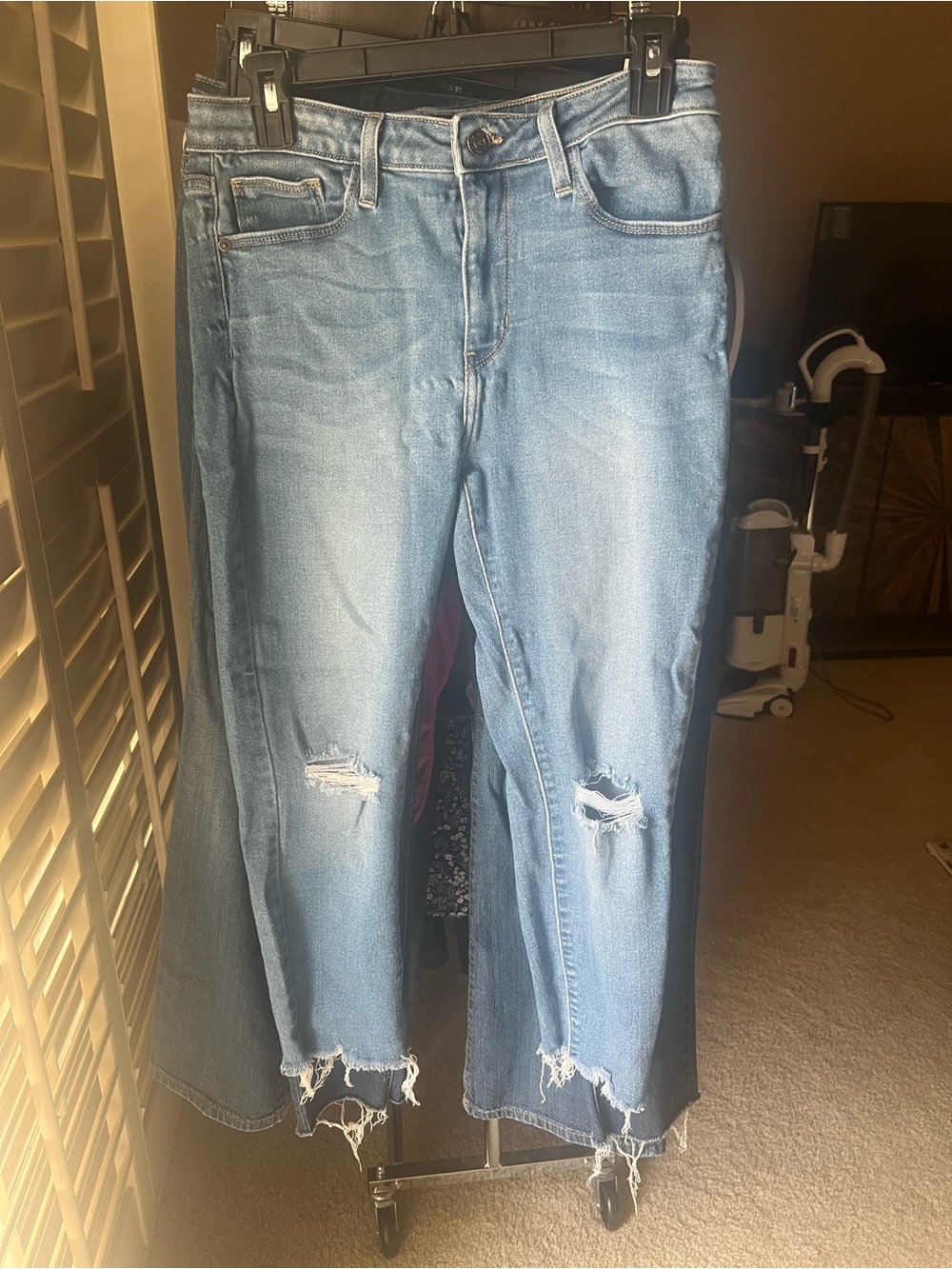 Just Black Light Blue Distressed Ankle Jeans